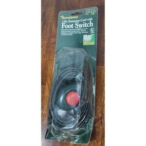 Home Center Extension Cord, Foot Switch, 12 Ft Foot, UL Listed 3 Outlets NIP NWT